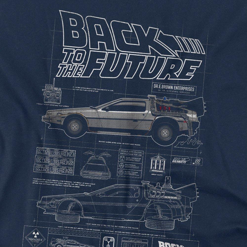 Navy - Universal - Back To The Future Schematic T-Shirt Navy - 2
