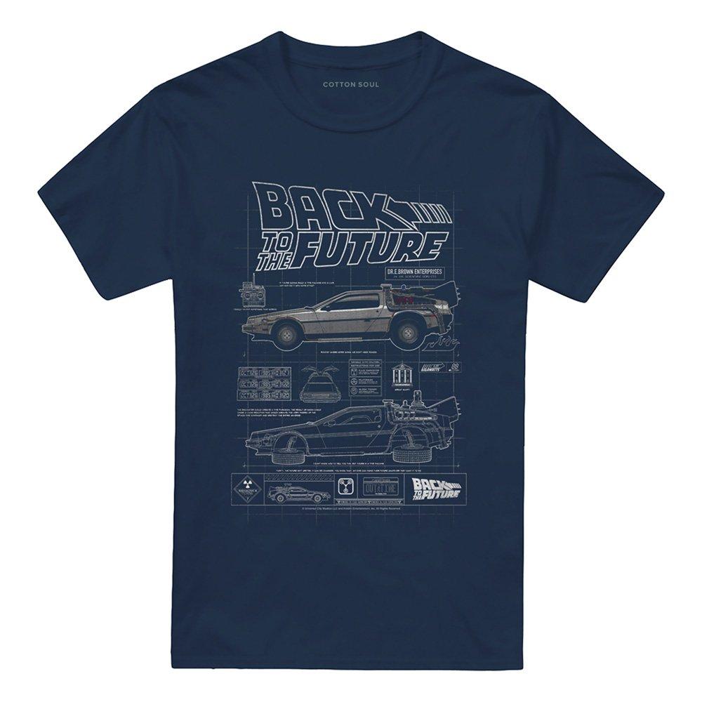 Navy - Universal - Back To The Future Schematic T-Shirt Navy - 4