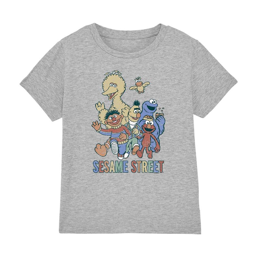 Grey - Sesame Street - Colourful Group T-Shirt - 1