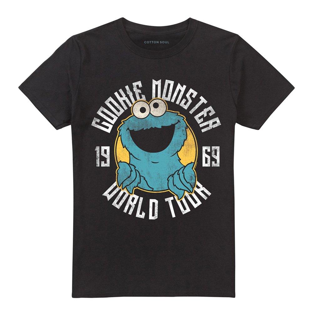 Black - Sesame Street - Cookie Monster World Tour T-Shirt Black - 4