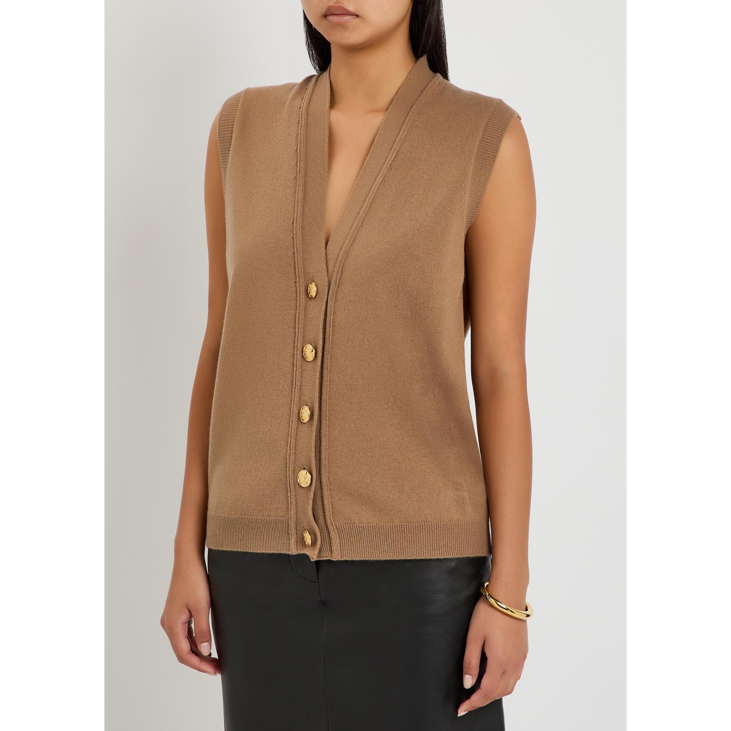 BROWN - Blaze Milano - Women's Highland Wool Cashmere Relaxed-Fit Gilet - 2
