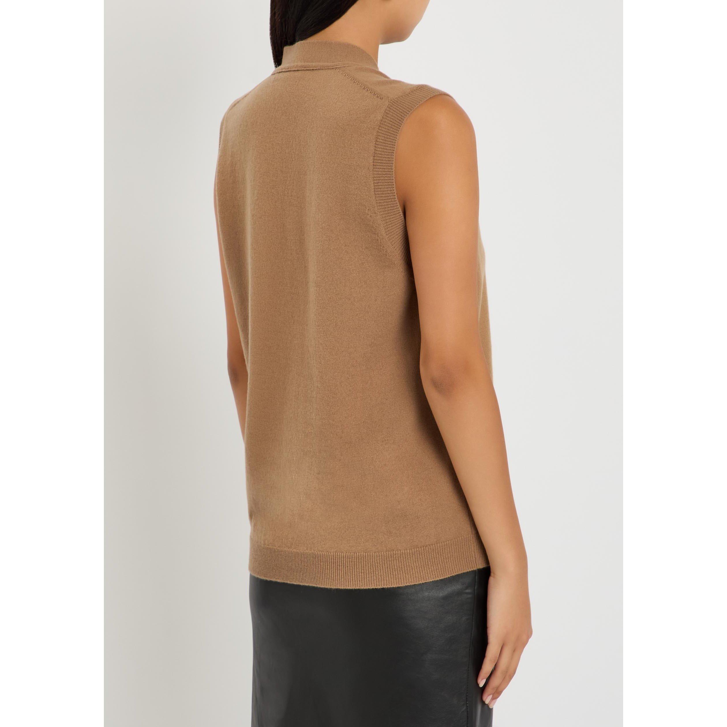 BROWN - Blaze Milano - Women's Highland Wool Cashmere Relaxed-Fit Gilet - 3