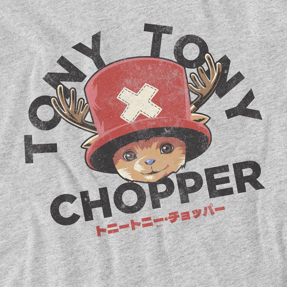 Grey - One Piece - Chopper Face (Back Print) T-Shirt Heather Grey - 2