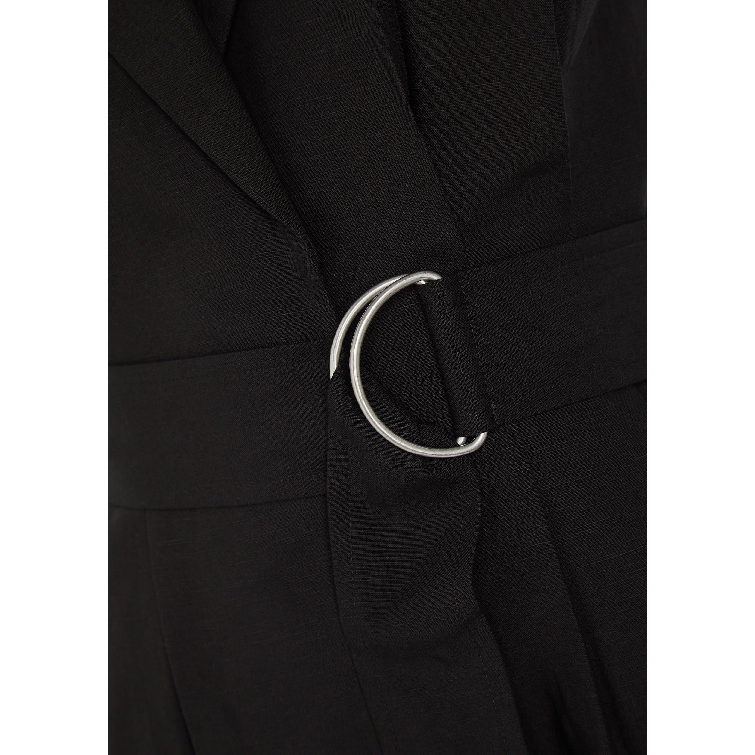 BLACK - Rag and Bone - Women's Mandi Belted Linen Gilet - 4