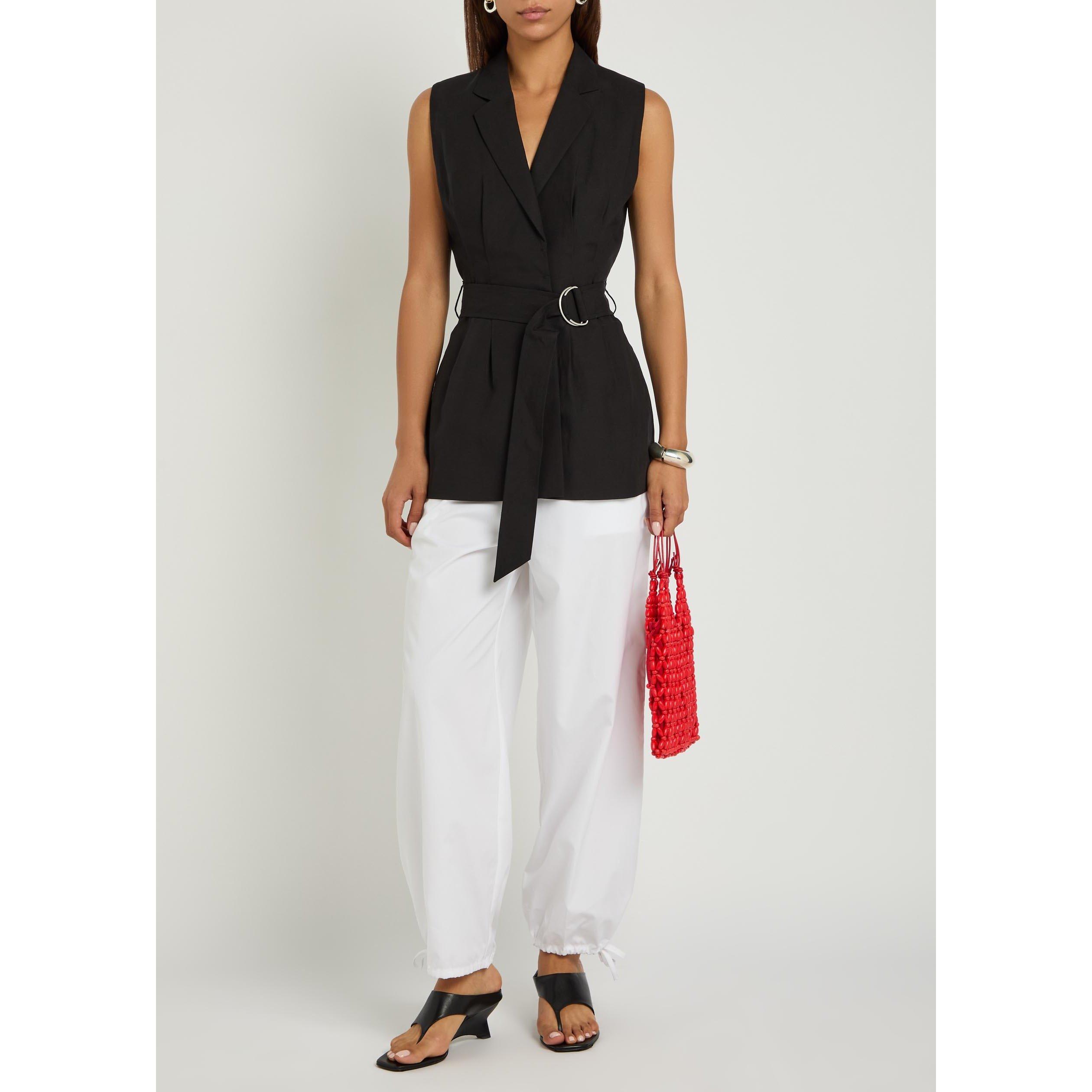 BLACK - Rag and Bone - Women's Mandi Belted Linen Gilet - 5