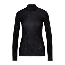 Hugo Diliona Glitter Mesh Crop Top