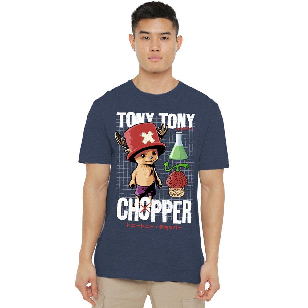 Navy - One Piece - Chopper Schematic T-Shirt Heather Navy - 1