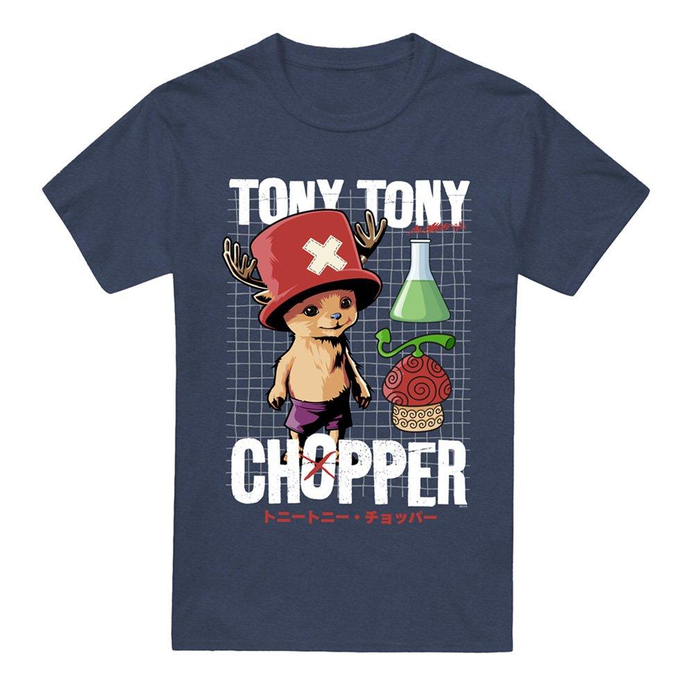 Navy - One Piece - Chopper Schematic T-Shirt Heather Navy - 4