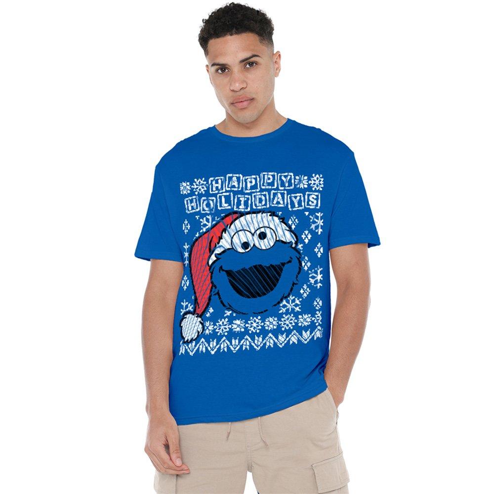Blue - Sesame Street - Sesame Street Cookie Monster Ugly Christmas T Shir - 1