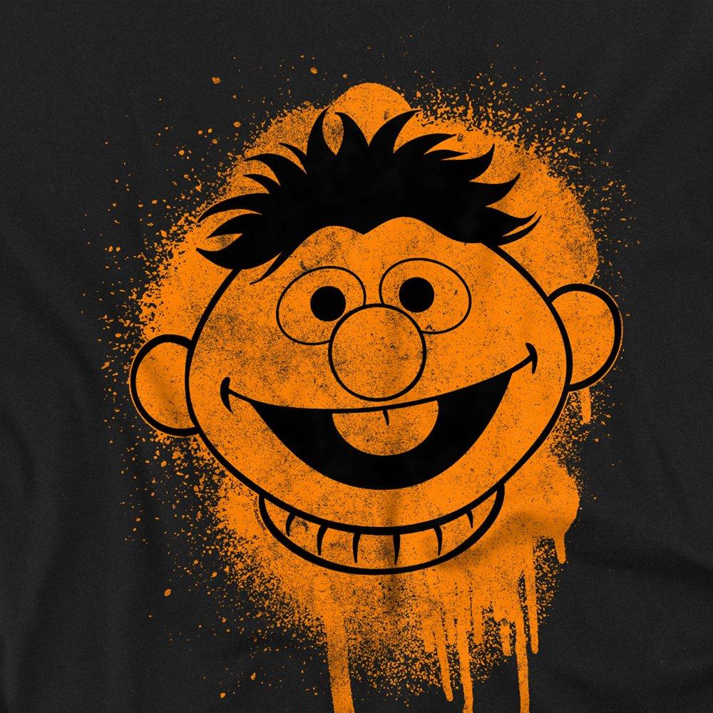 Black - Sesame Street - Sesame Street Ernie Graffiti Spray Face T Shirt B - 2