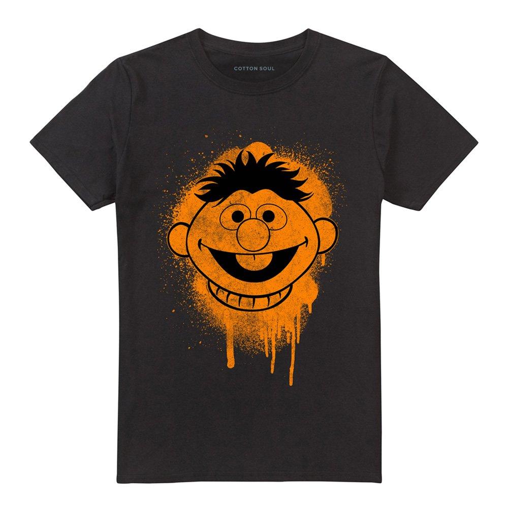 Black - Sesame Street - Sesame Street Ernie Graffiti Spray Face T Shirt B - 4