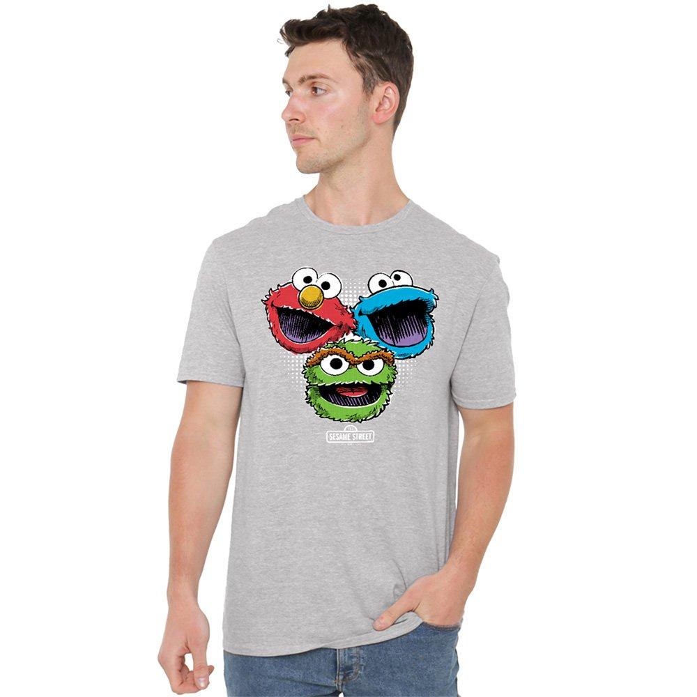 Grey - Sesame Street - Sesame Street Halftone Heads T Shirt Athletic Hea - 1