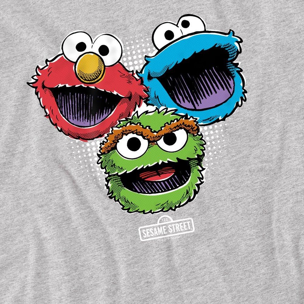 Grey - Sesame Street - Sesame Street Halftone Heads T Shirt Athletic Hea - 2
