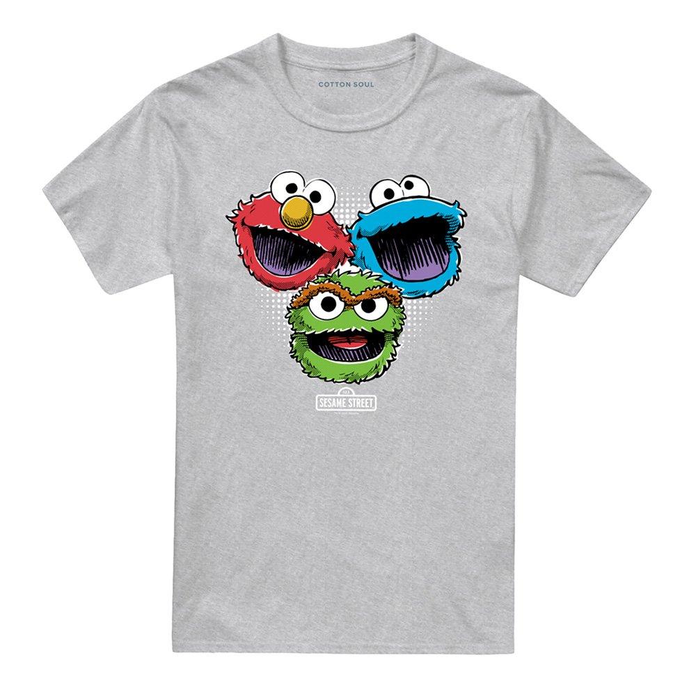 Grey - Sesame Street - Sesame Street Halftone Heads T Shirt Athletic Hea - 4