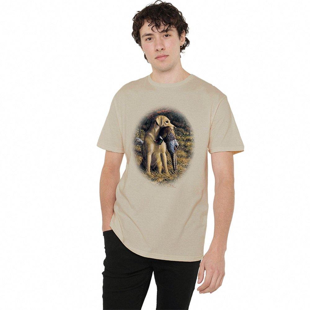Yellow - Other - Wildlife Yellow Lab With Pheasant T Shirt Sand - 1