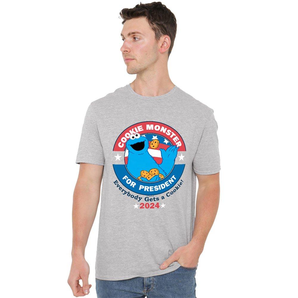 Grey - Sesame Street - Sesame Street Cookie For President T Shirt Athlet - 1