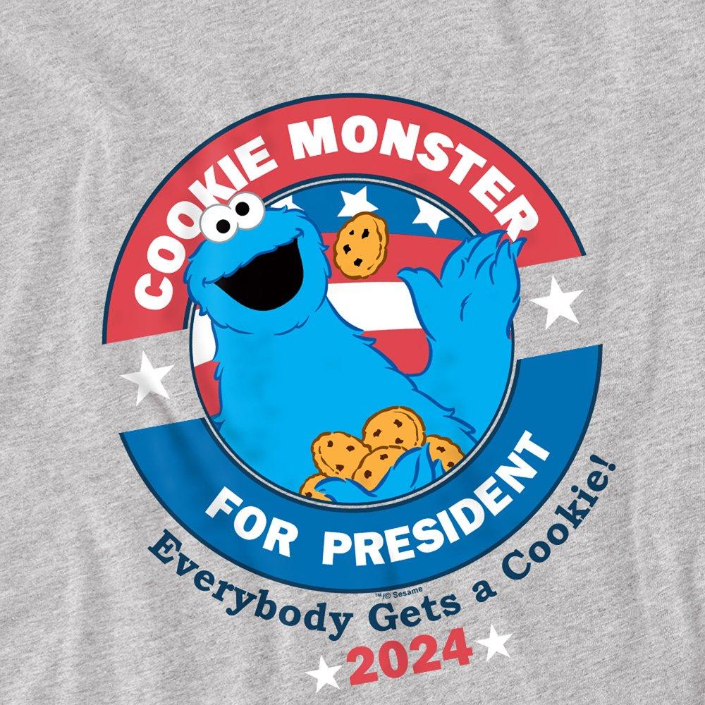 Grey - Sesame Street - Sesame Street Cookie For President T Shirt Athlet - 2