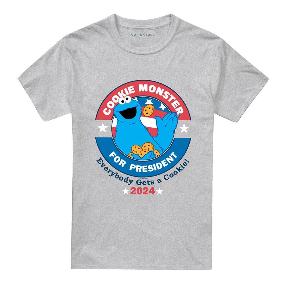 Grey - Sesame Street - Sesame Street Cookie For President T Shirt Athlet - 4