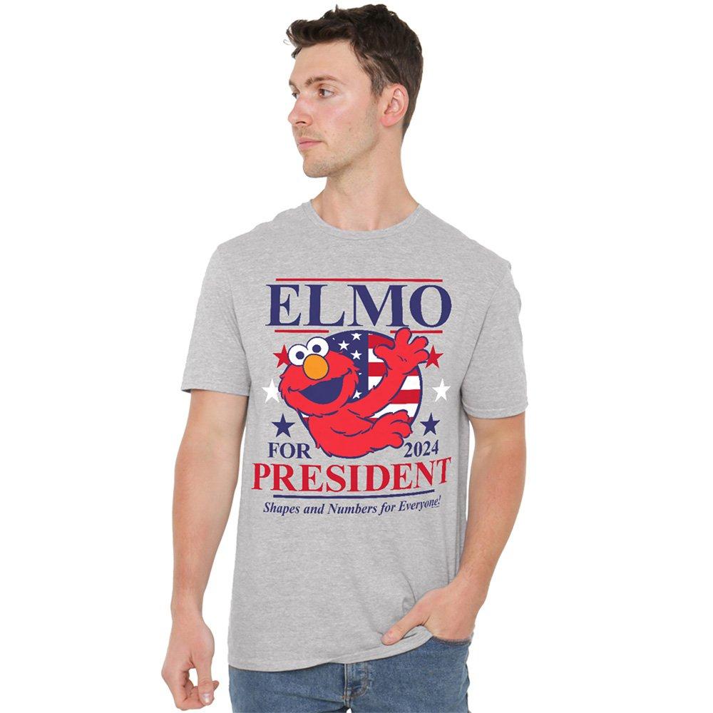 Grey - Sesame Street - Sesame Street Elmo For President 2024 T Shirt Ath - 1