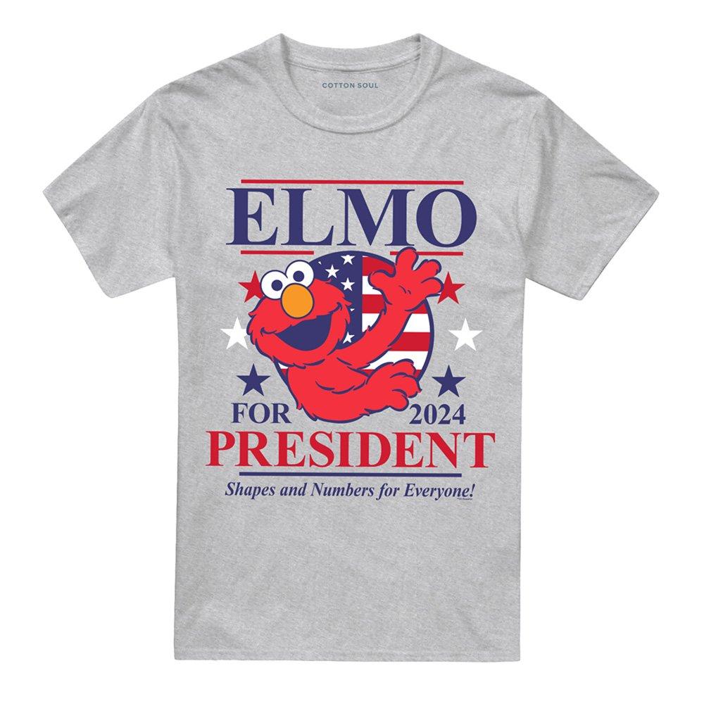 Grey - Sesame Street - Sesame Street Elmo For President 2024 T Shirt Ath - 4