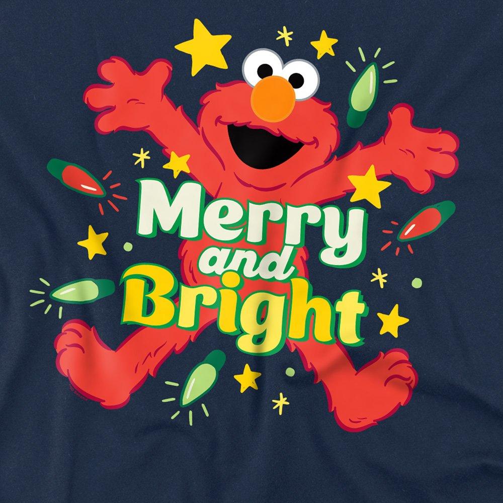 Navy - Sesame Street - Sesame Street Christmas Merry And Bright Elmo T Sh - 2