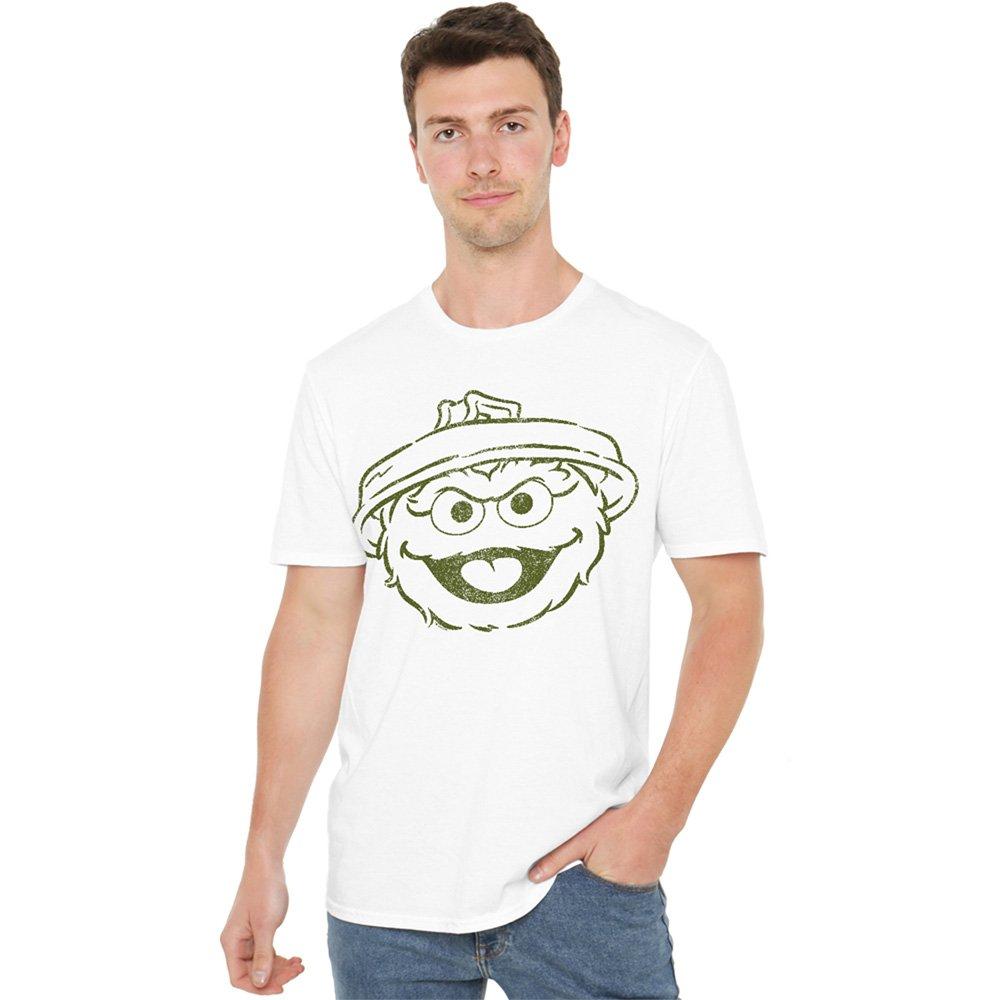 White - Sesame Street - Sesame Street Oscar The Grouch Mono T Shirt White - 1