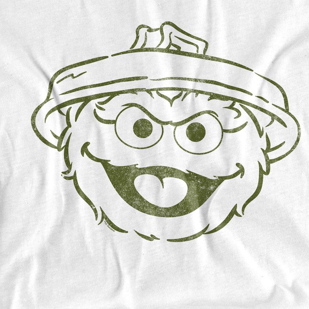 White - Sesame Street - Sesame Street Oscar The Grouch Mono T Shirt White - 2