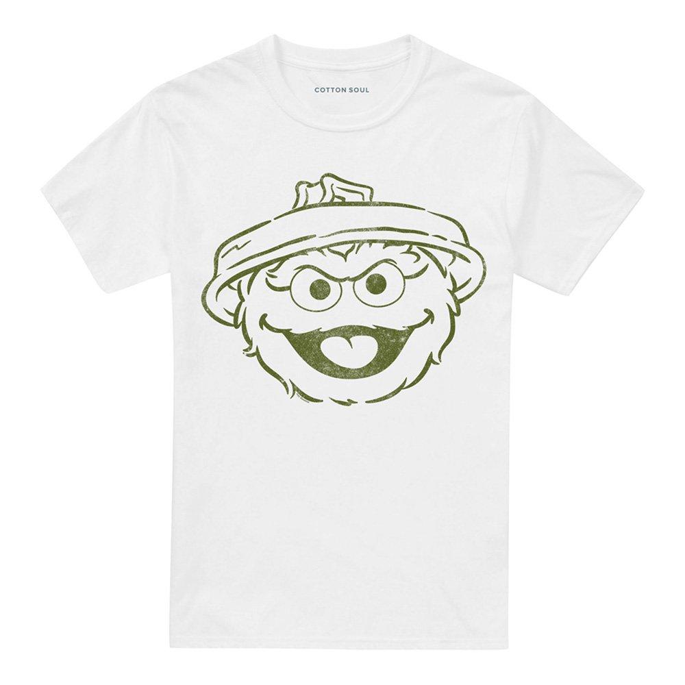 White - Sesame Street - Sesame Street Oscar The Grouch Mono T Shirt White - 4