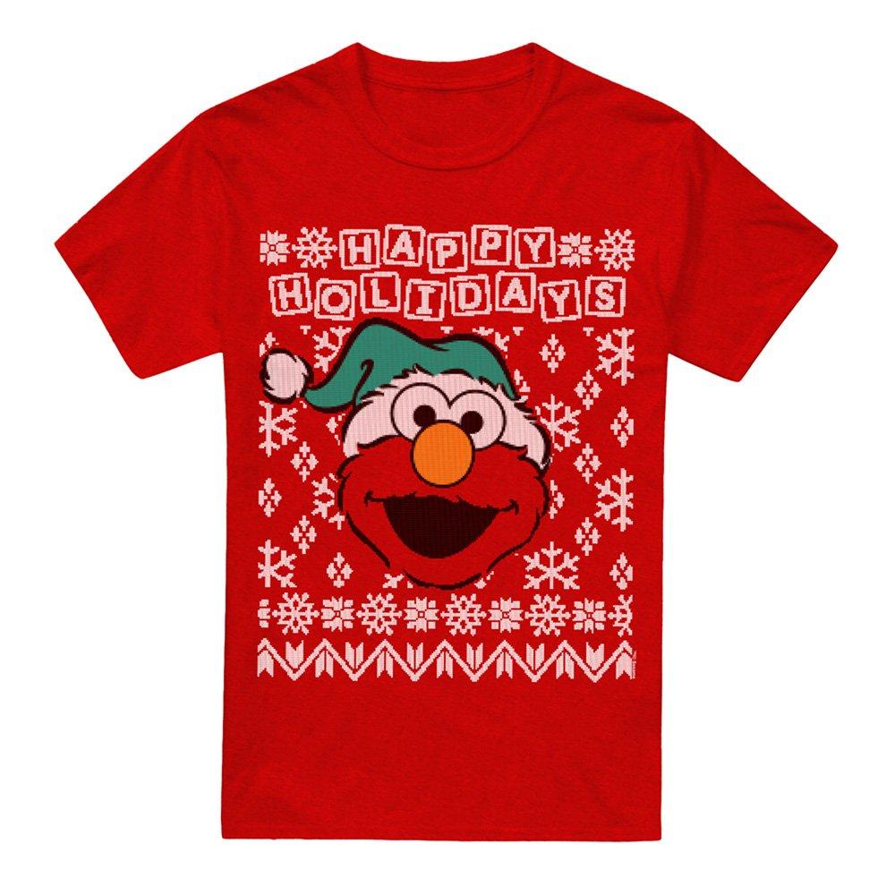 Red - Sesame Street - Sesame Street Elmo Ugly Christmas T-Shirt Red - 4