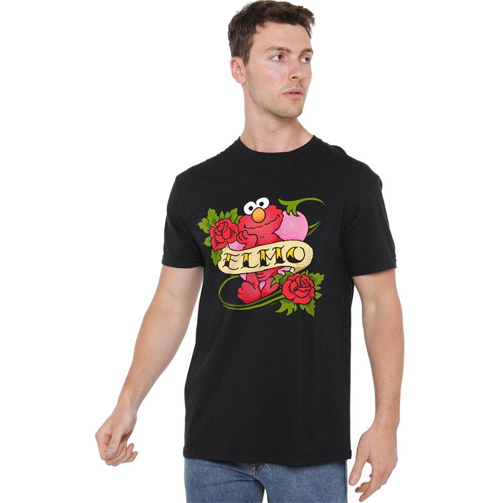 Black - Sesame Street - Sesame Street Elmo Tattoo T Shirt Black - 1