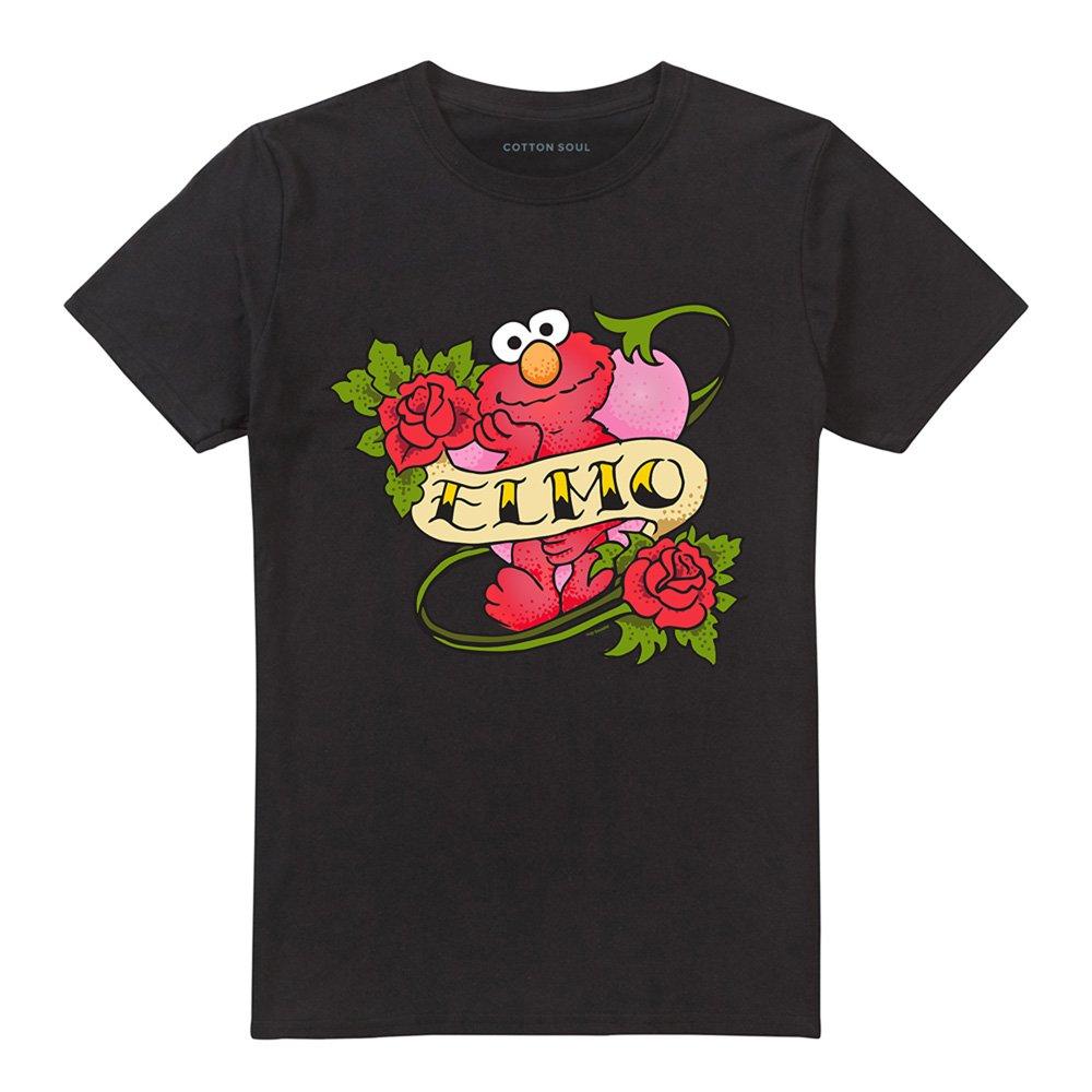 Black - Sesame Street - Sesame Street Elmo Tattoo T Shirt Black - 4