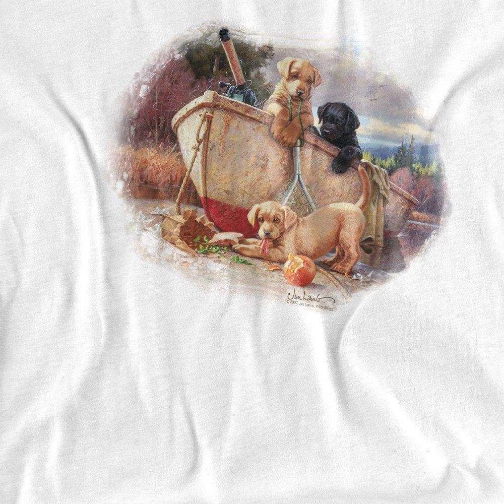 White - Other - Wildlife Lunch Break Lab Pups T Shirt White - 2