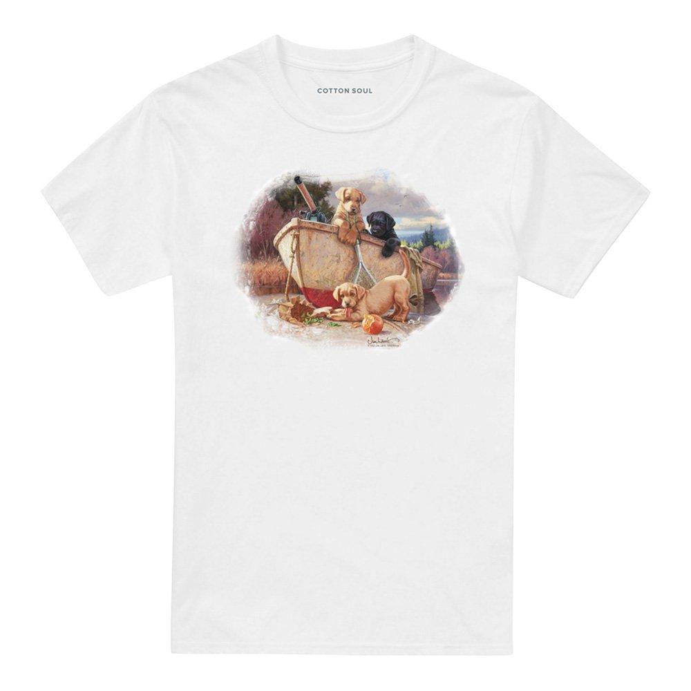 White - Other - Wildlife Lunch Break Lab Pups T Shirt White - 4