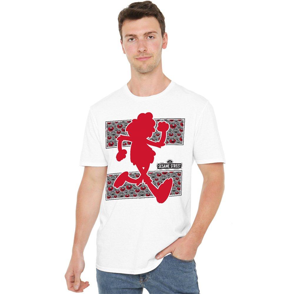 White - Sesame Street - Sesame Street Elmo Runs T Shirt White - 1