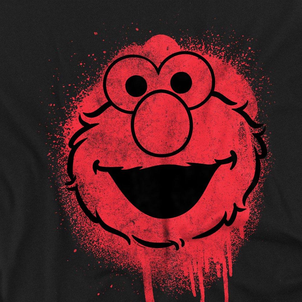 Black - Sesame Street - Sesame Street Elmo Graffiti Spray Face T Shirt Bl - 2