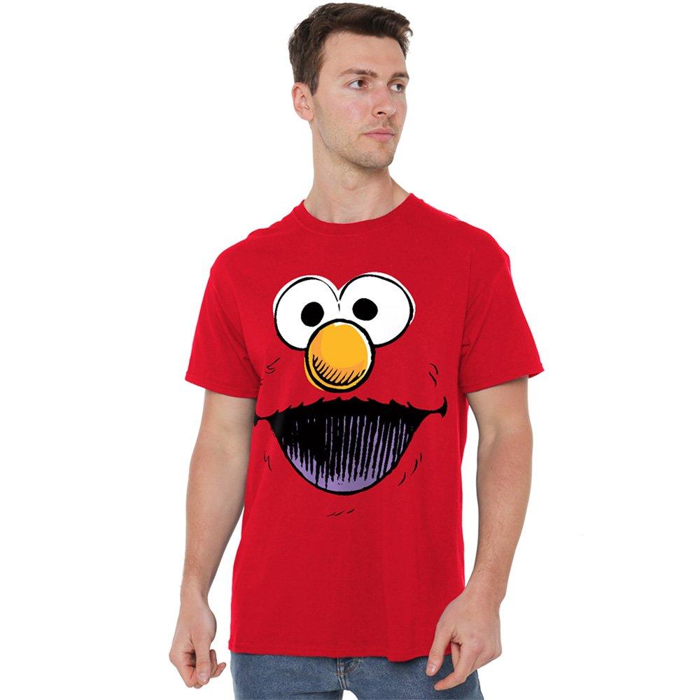 Sesame Street Sesame Street Elmo Retro Sketch Face T Shirt Red