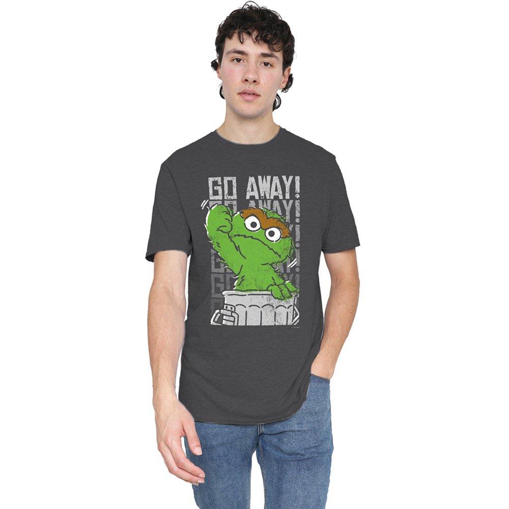 Sesame Street Men's Go Away T-Shirt Charcoal - Grey - 3XL