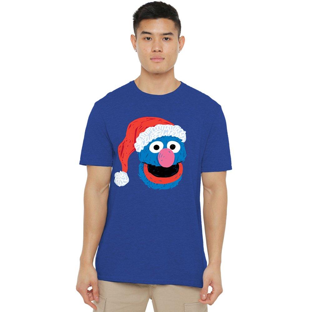 Blue - Sesame Street - Sesame Street Scribble Christmas Grover T-Shirt R - 1