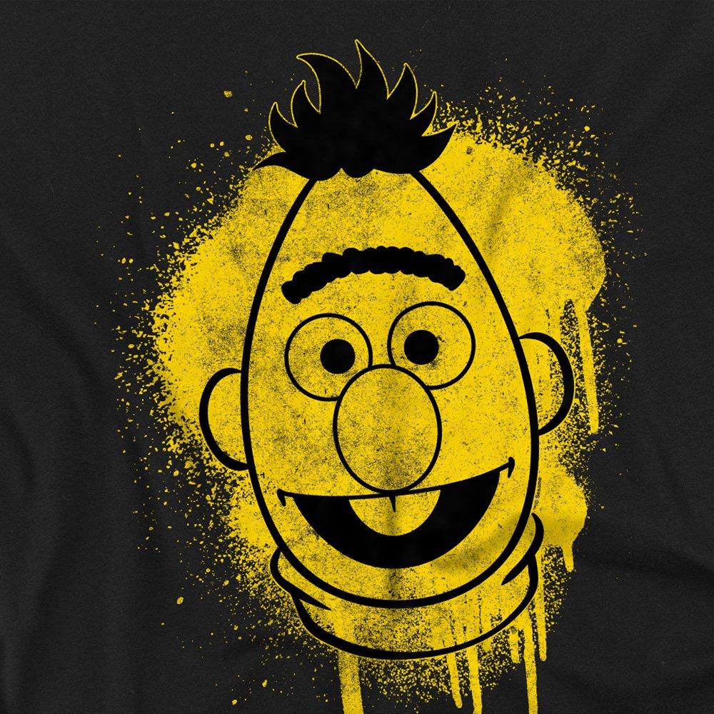 Black - Sesame Street - Sesame Street Bert Graffiti Spray Face T Shirt Bl - 2
