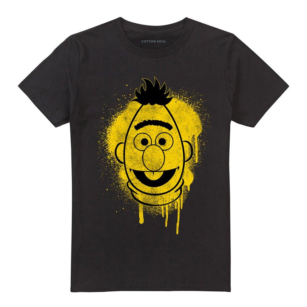 Black - Sesame Street - Sesame Street Bert Graffiti Spray Face T Shirt Bl - 4
