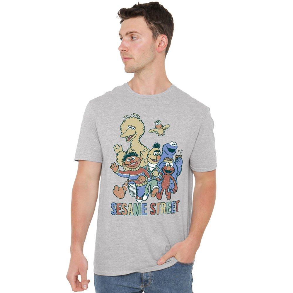 Grey - Sesame Street - Sesame Street Colorful Group T Shirt Athletic Hea - 1