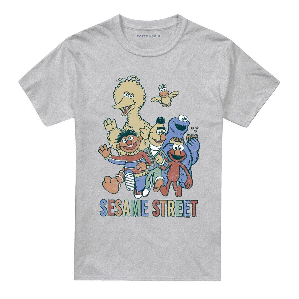 Grey - Sesame Street - Sesame Street Colorful Group T Shirt Athletic Hea - 4
