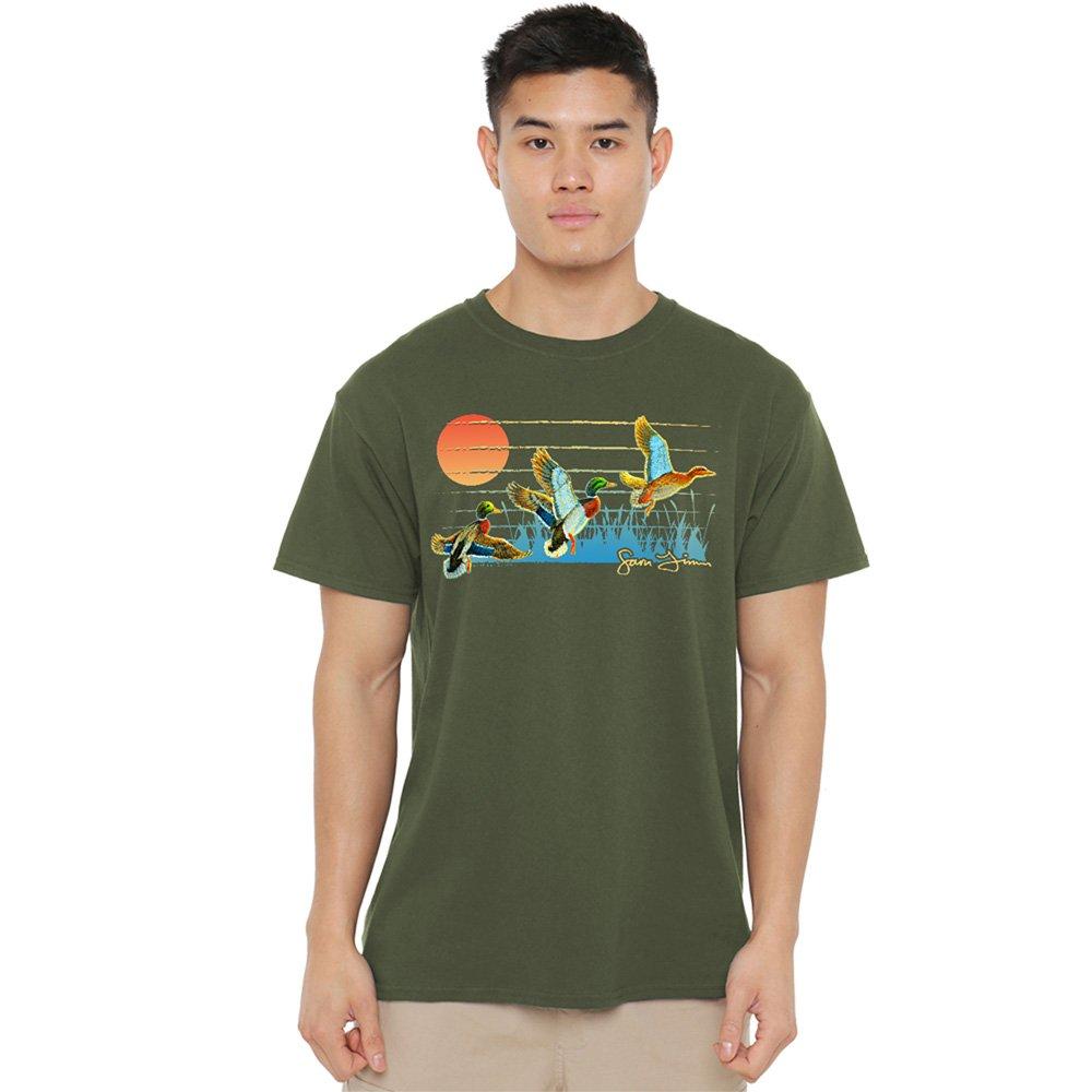 Green - Other - Wild Wings Three Ducks T Shirt Military Green - 1