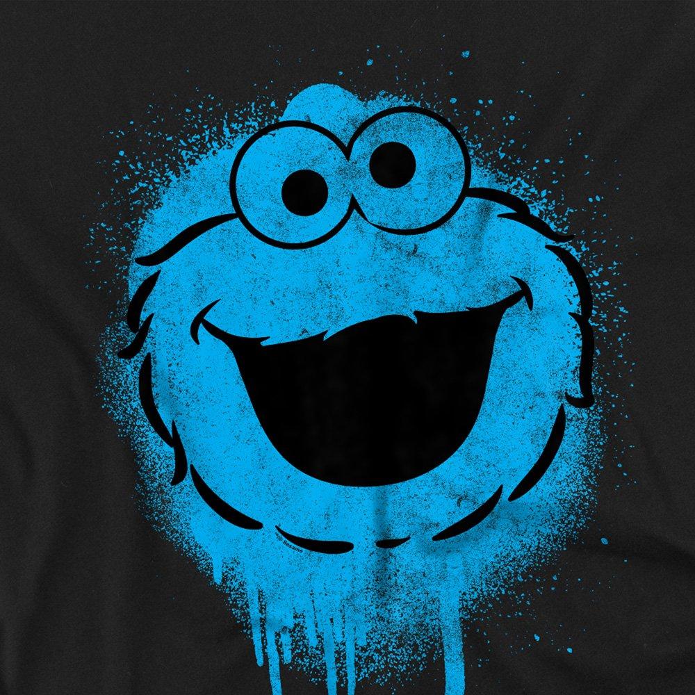 Black - Sesame Street - Sesame Street Cookie Monster Graffiti Spray Face T - 2
