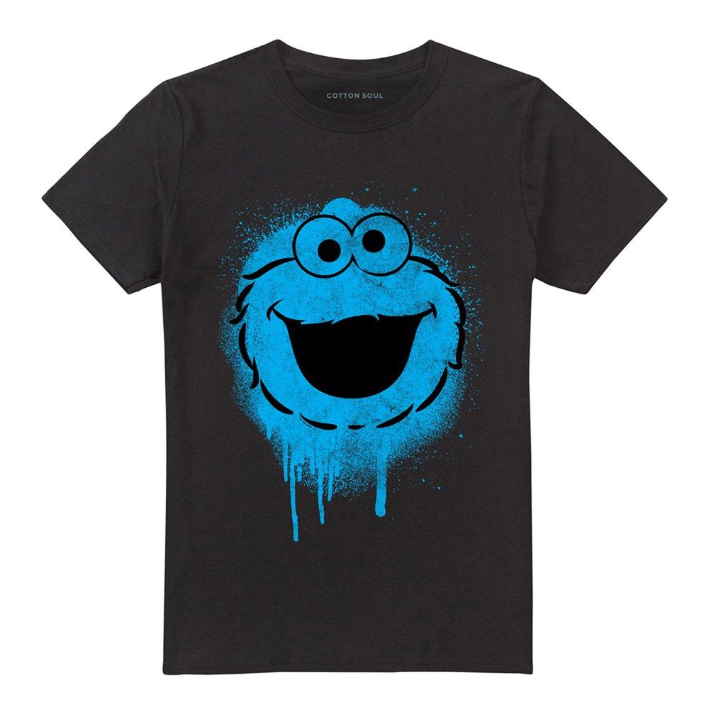 Black - Sesame Street - Sesame Street Cookie Monster Graffiti Spray Face T - 4