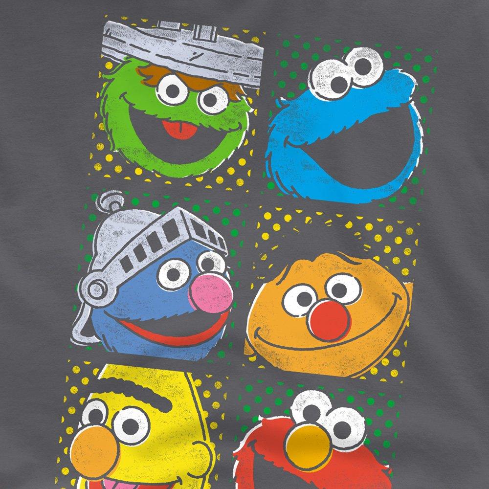 Grey - Sesame Street - Sesame Street Group Squares T Shirt Charcoal - 2