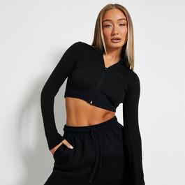 I Saw It First Rib High Neck Crop Top