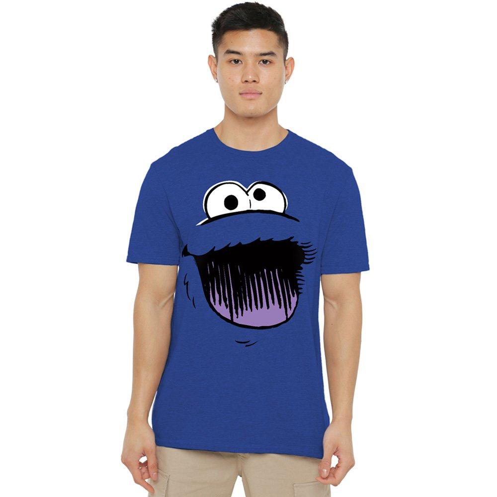 Blue - Sesame Street - Sesame Street Cookie Monster Retro Sketch Face T-S - 1