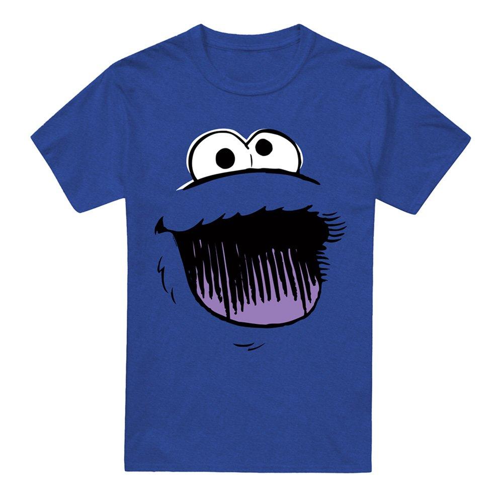 Blue - Sesame Street - Sesame Street Cookie Monster Retro Sketch Face T-S - 4