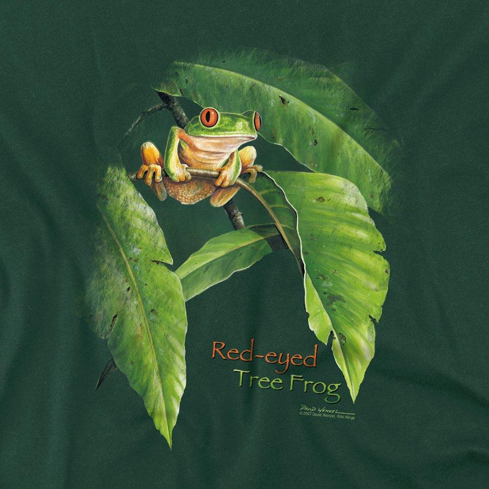 Green - Other - Wildlife Red Eyed Tree Frog T Shirt Hunter Green - 2